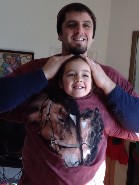 Five year old loves horses; Dad shares his 4X with her.