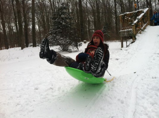 Doesn't everyone sled down the deck stairs? With the baby?
