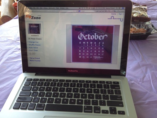 Bob's calendar on bobboyajian.com  made into a puzzle