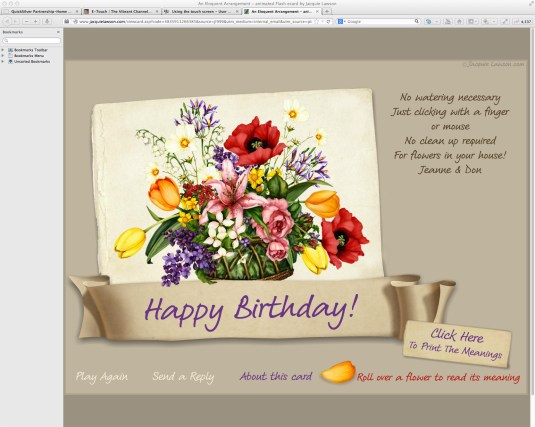 E-Greetings serenade define wax poetic animate require no house-keeping