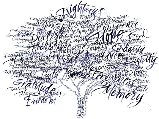 The elegantly flourished line of Calligraphy