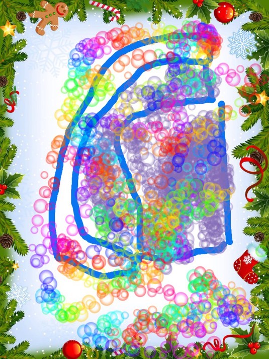 Oliver uses colors and paintbrushes