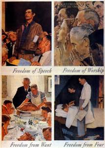 Norman Rockwell The Four Freedoms freedom of speech freedom of worship freedom from want freedom from fear