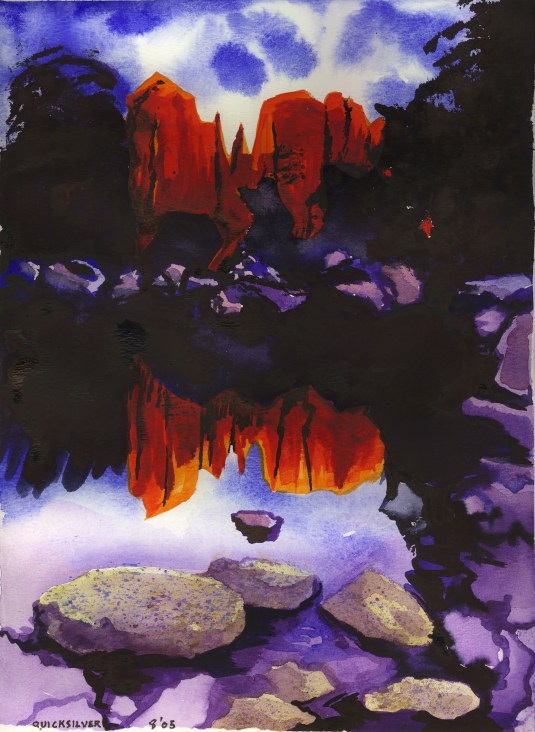 Bell Rock Reflection  watercolor by Jeanne