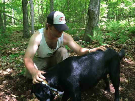 Camden helps to build the path.