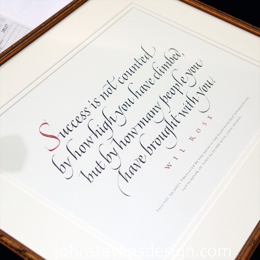 Success lettered by John Stevens